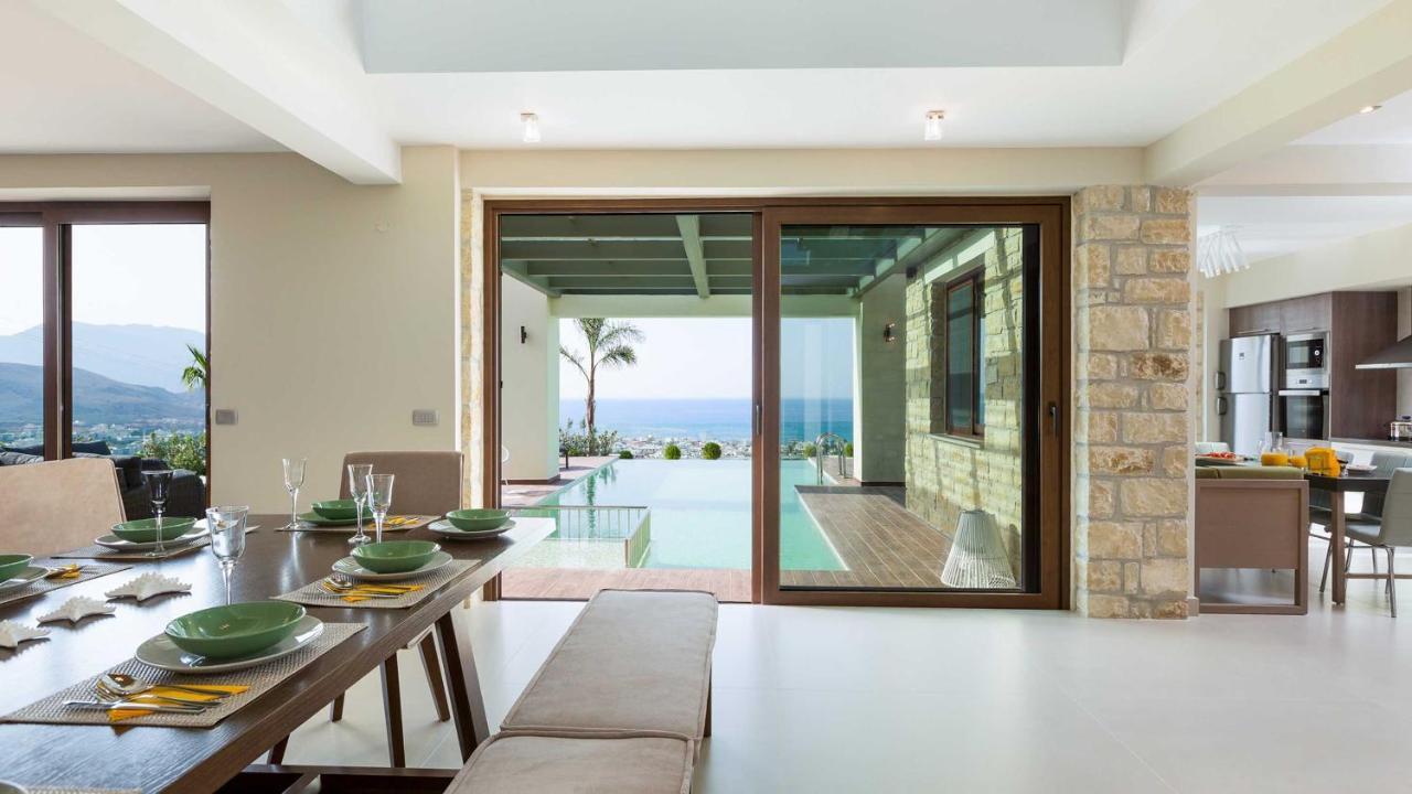 Villa Emilia I Luxury, Amazing Seaview, Next To The Town Kissamos Luaran gambar